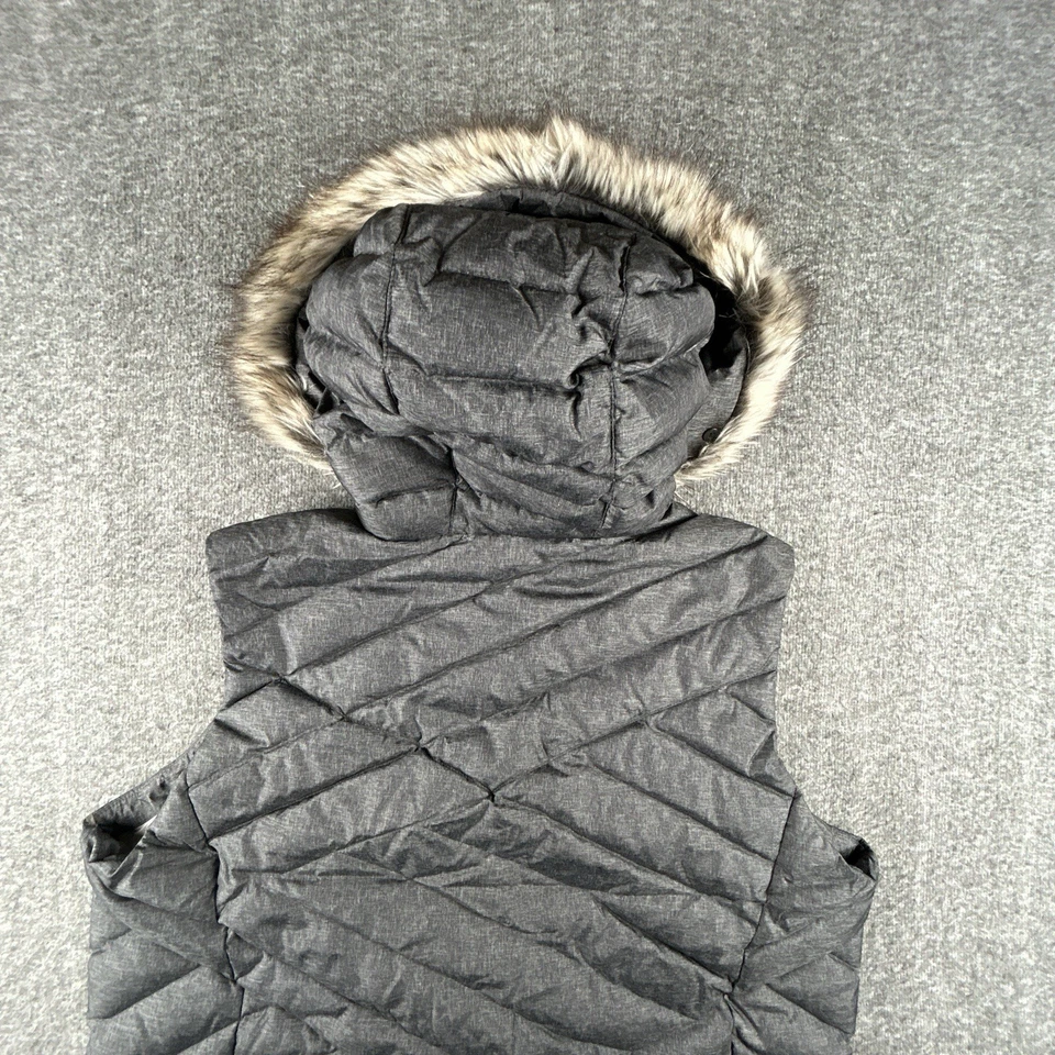 Eddie Bauer Down Vest Womens Sz 1X Faux Fur Detach Hood Puffer Lined Winter XL - Image 4 of 4