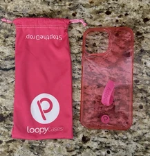Loopy Case iPhone 14 Pro Max Case Clear Neon Pink W/ Dust Bag