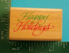 CoMotion HAPPY HOLIDAYS Christmas Rubber Stamp