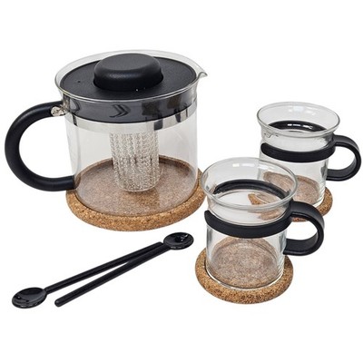 Bodum Glas Teekanne Set Teeei 2 Tassen Untersetzer Löffel Skandinavisch