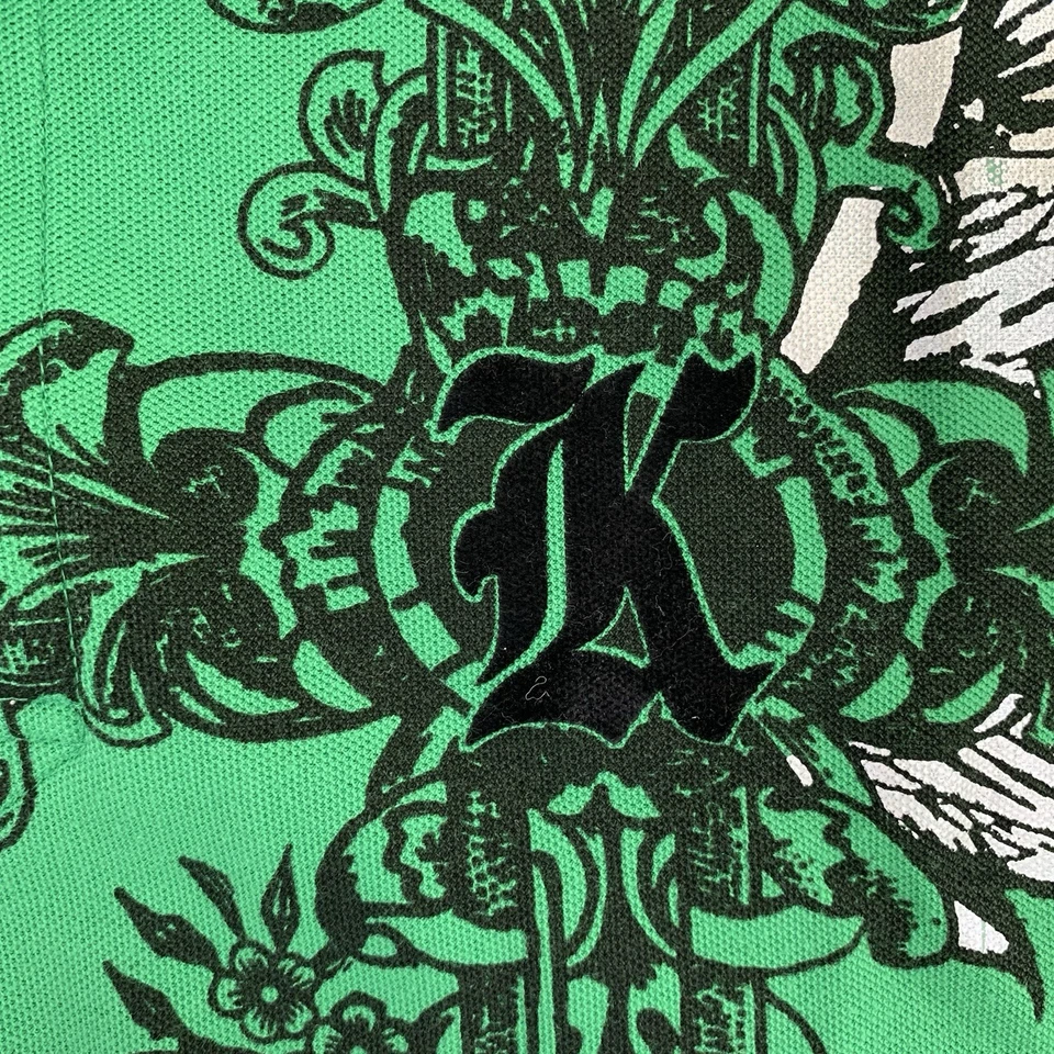 Polo Karl Kani Dorado Y2K Vintage Gráfico Ángel Manga Corta 3XL Cruz Urbana Foto 4 de 4