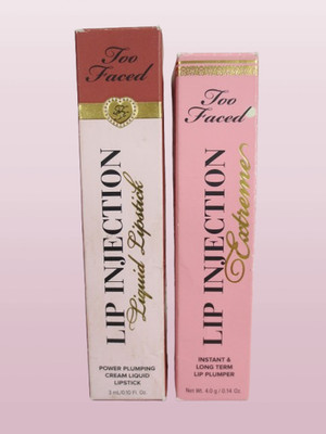 TOO FACED LIP INJECTION LIQUID LIPSTICK 0.10 OZ  & EXTREME 0.14 OZ NWB 2 PCS