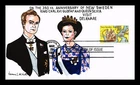 US COVER NEW SWEDEN 350TH ANNIVERSARY AIR MAIL FDC ROYAL COUPLE HAND COLORED