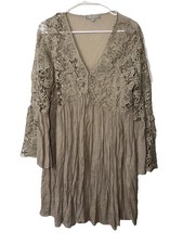 JGee Long Sleeve Lace Lined VNeck Dress Boho Size Large