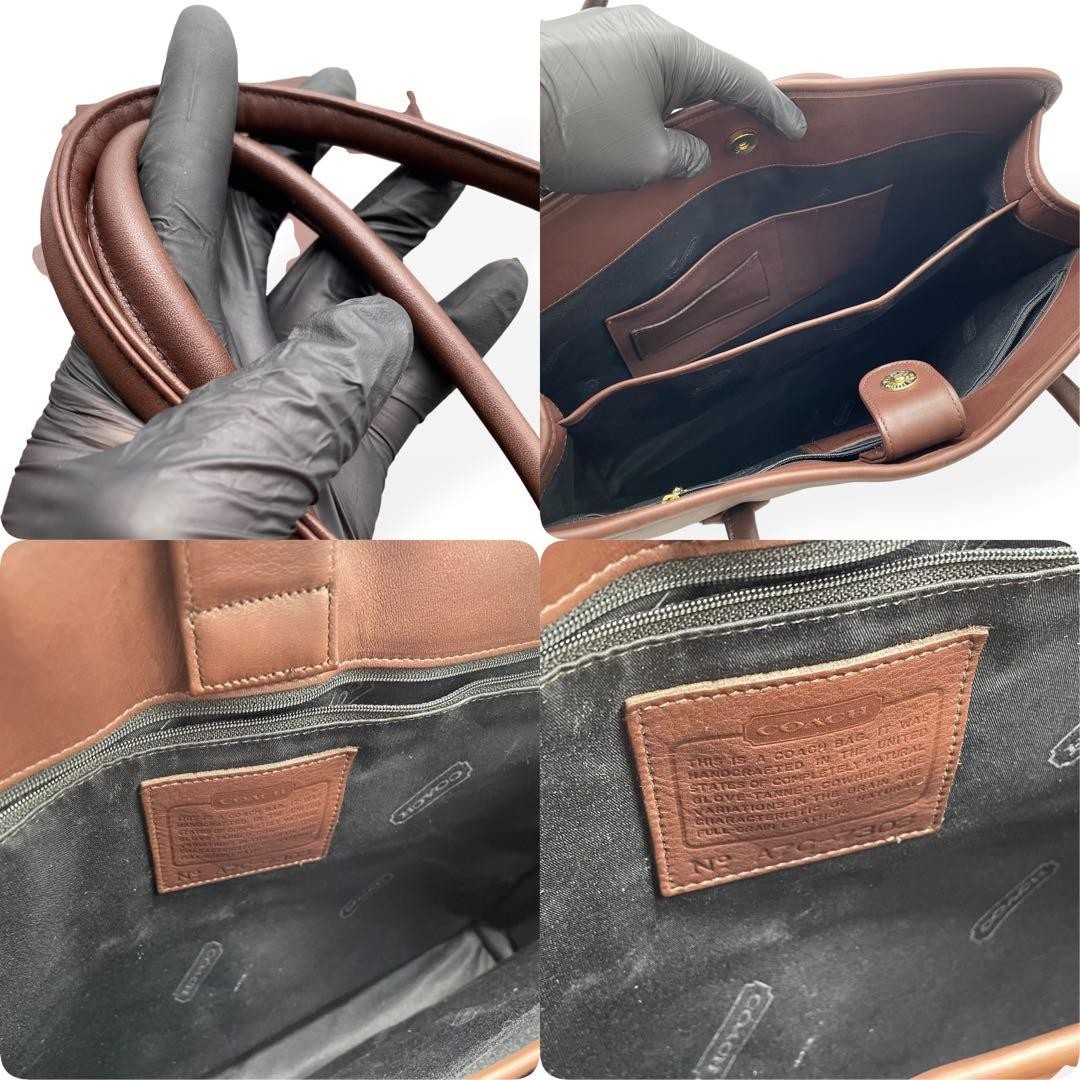 COACH Old Genuine Leather Tote Bag Brown A4 Size Vint… - Gem