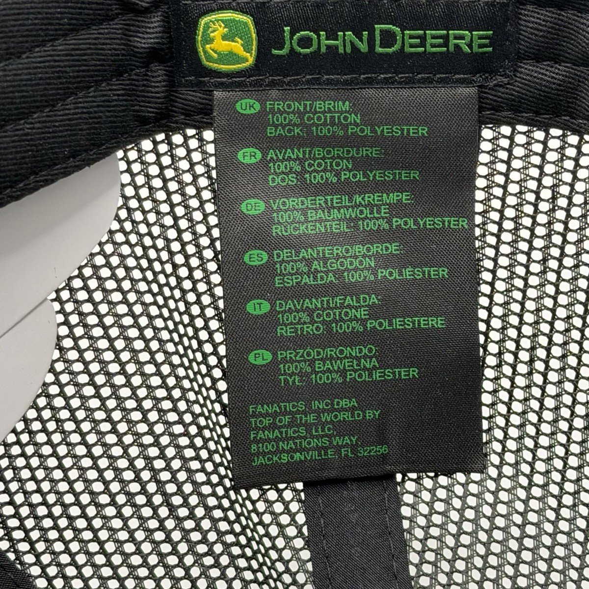 John Deere Green and Black Mesh Back Trucker Hat Cap NWT | eBay
