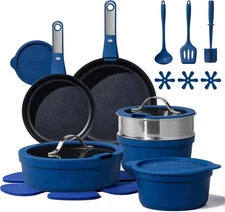 CAROTE 22pcs Pots and Pans Set Non Stick, Nonstick Cookware Set, Dishwasher/Oven