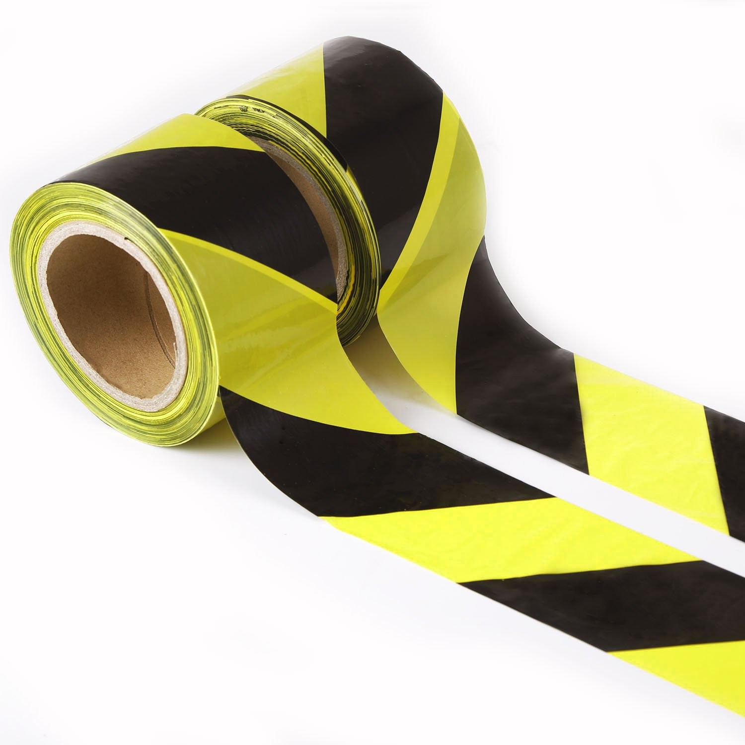 Topsoon Caution Tape Yellow And Black Striped Barricade Tape 2.8-Inch By