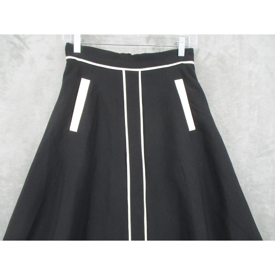 ModCloth Skirt Womens Small Midi Colorblock Retro Office Career Preppy Modest - Image 3 of 4