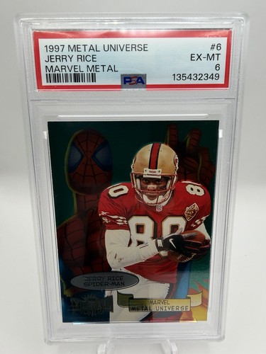 SkyBox 1997 Metal Universe Marvel Metal Jerry Rice #6 PSA 6 Graded