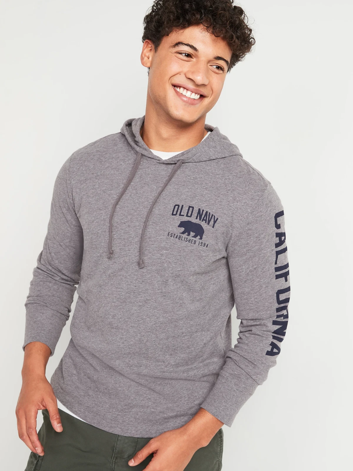 Old Navy Sweatshirt Men's XXL Hoodie T-Shirt Gray Lightweight Pullover NWT