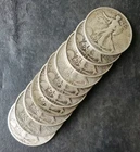Lot of 10 50c Walking Liberty Silver Half Dollars