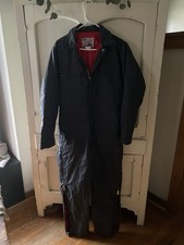 Vintage Lee Insulated Work Coveralls Navy Blue Zip Front Cold Weather Sz L