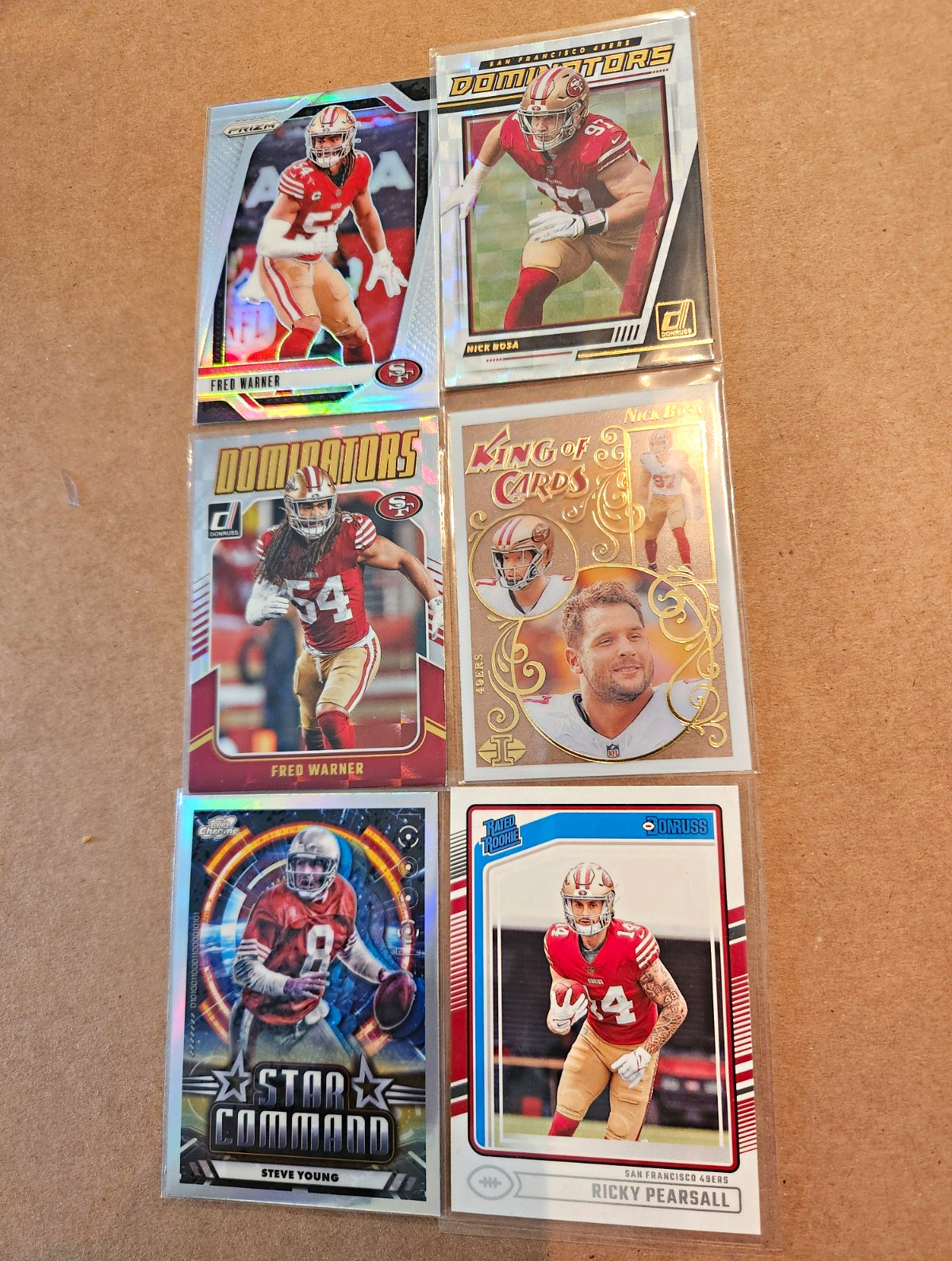 Panini 49ers 6 Card Lot- 2024 Rookies Inserts Parallel Bosa Young Warner