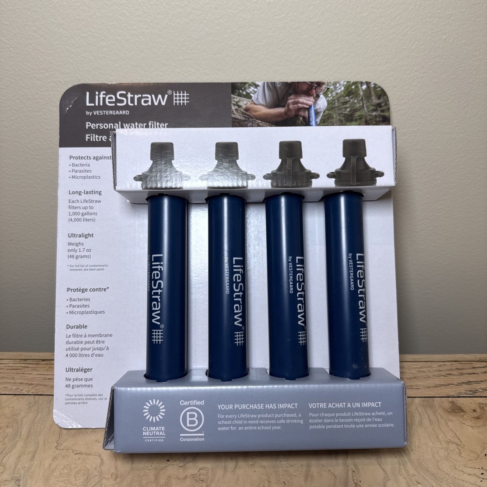 4 Genuine LifeStraw Personal Water Filter for Hiking, Campin