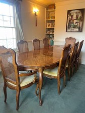 furniture dinning table and chair and the matching glass-fronted display cabinet