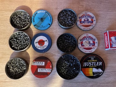 LUFTGEWEHRKUGELN SAMMLERDOSEN BOX X 7 ELEY WASP SCHÜTZE MILBRO 1,77 2,2 STÜCK