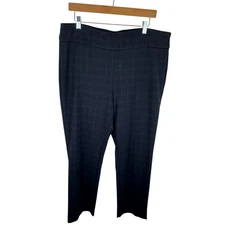 Christopher & Banks Signature Slimming Black Plaid Straight Leg Stretchy Pant XL