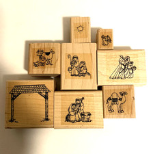 Rubber Stamps, Nativity Scene 8 Stamps Total