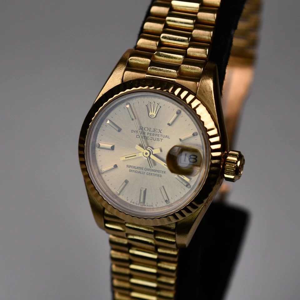 Rolex Ladies President 69178 1986 Gran Forma Champagne Oro Amarillo 18k 26 mm Foto 2 de 4