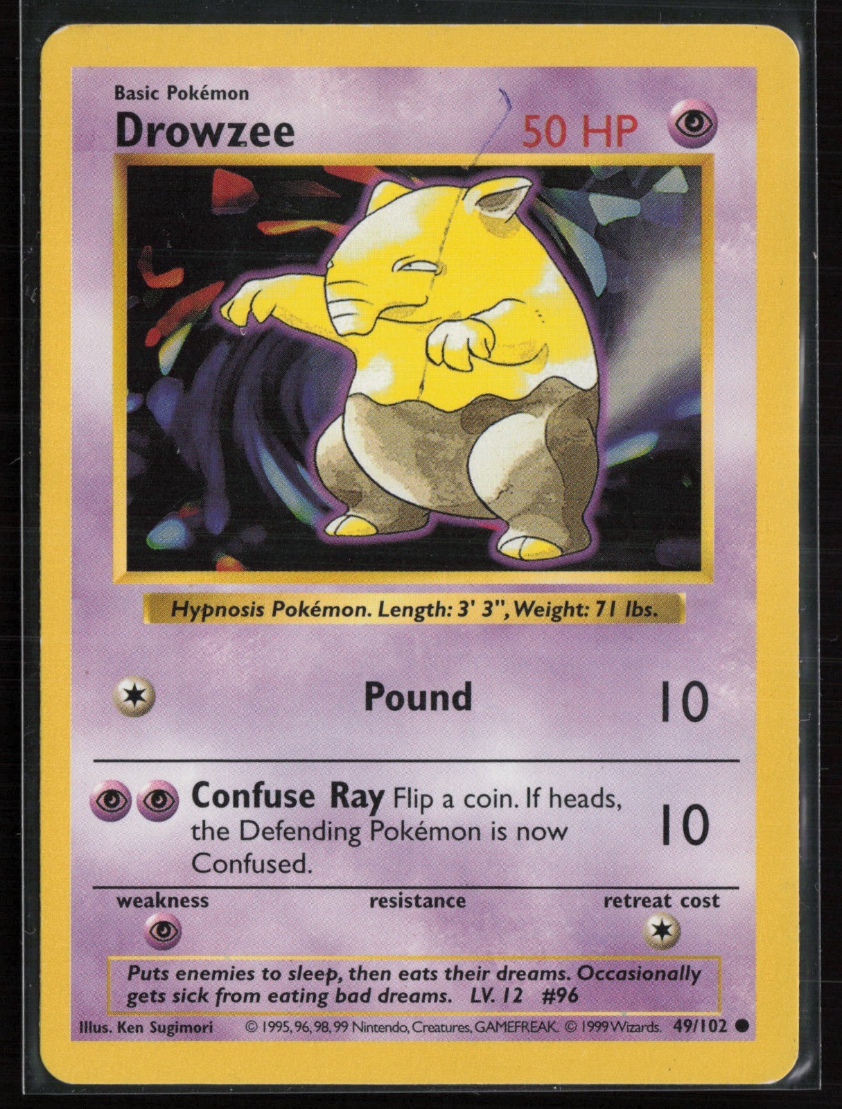 Drowzee 049/102 - Base Set (Shadowless) - DMG
