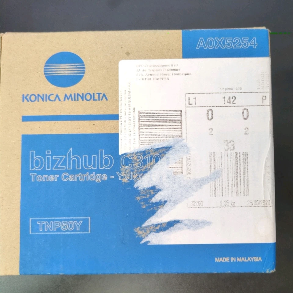 Toner TNP50Y / A0X5254 original pour Konica Minolta C3100P - Photo 1/2