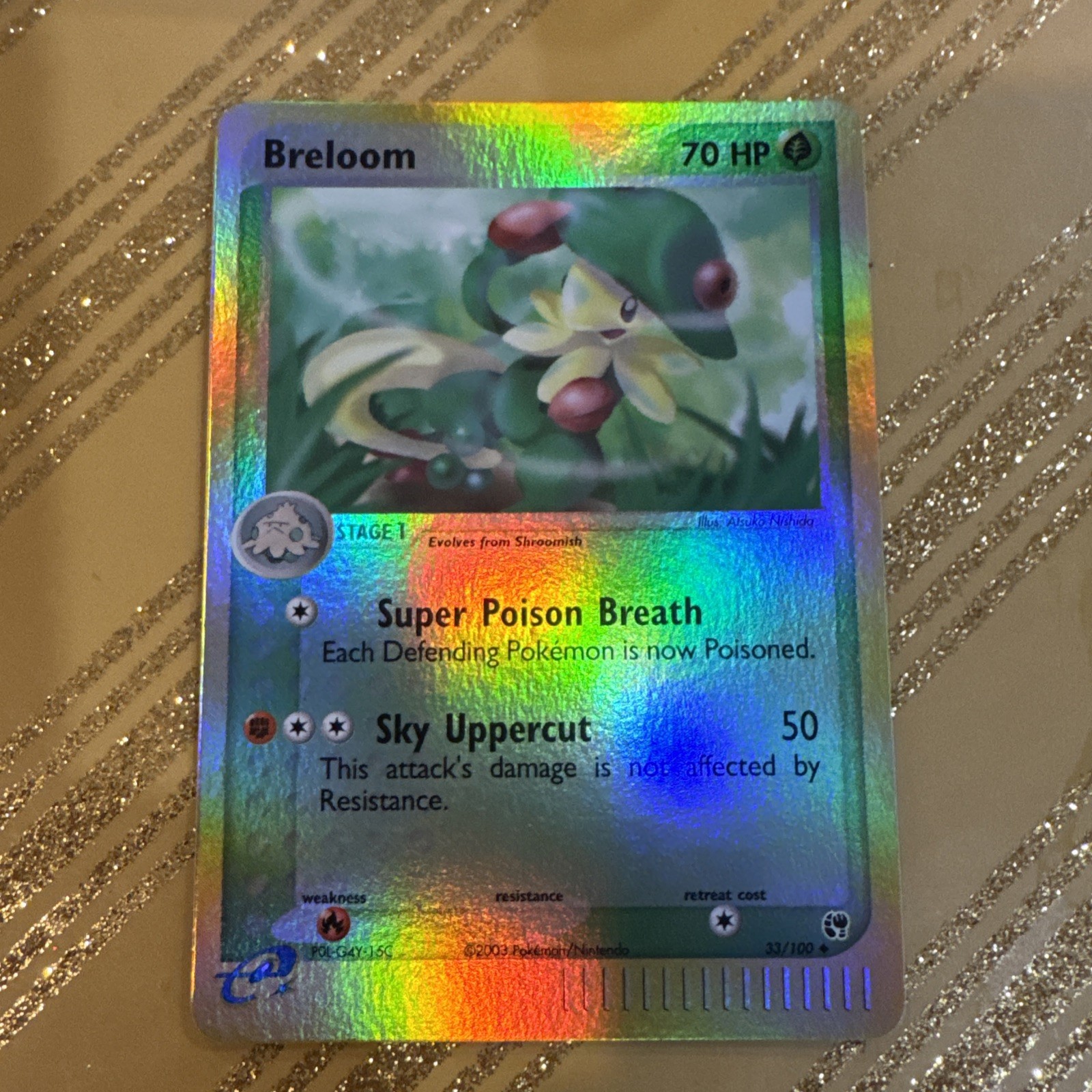 Breloom 33/100 Reverse Holo EX Sandstorm TCG Rainbow Foil NM