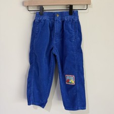 Vintage 80s/90s Oshkosh Blue Corduory Pants With Puppy Dog Patches