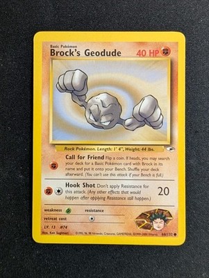 Brock's Geodude 66/132 Common Gym Heroes Unlimited Moderately Played