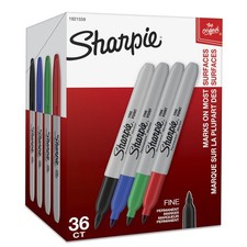Fine Point Permanent Markers Set, Assorted Colors, 36 Count Pack