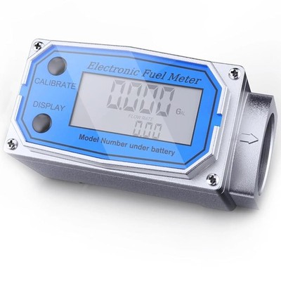 Flow Meter 1 inch Digital Turbine Fuel Meter Waterproof Inline NPT Thread