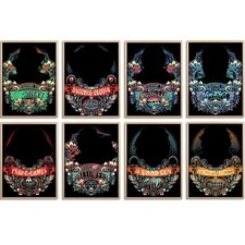 8 Pack Horror Diamond Painting Kits DIY Gothic Wall Decor 12 x 16 Inch