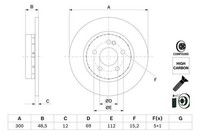2X Bremsscheibe Hinten Bosch 0 986 479 H49 FÜR Mercedes Scheibenbremse