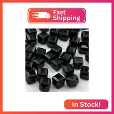 Honkoolly 100pcs 8mm Crystal Glass Cube Beads Square Glass Beads Crystal Spacer