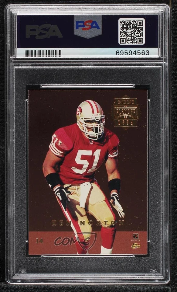 1996 Playoff Trophy Contenders Mini Back-to-Backs Reggie White Ken Norton PSA 6 - Image 2 of 2