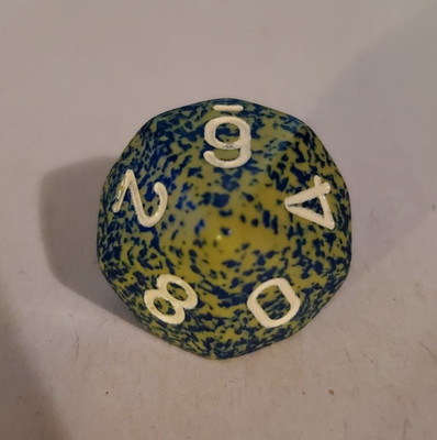 Chessex D10 RPG Dice Green Blue Speckled New Mold Vintage??