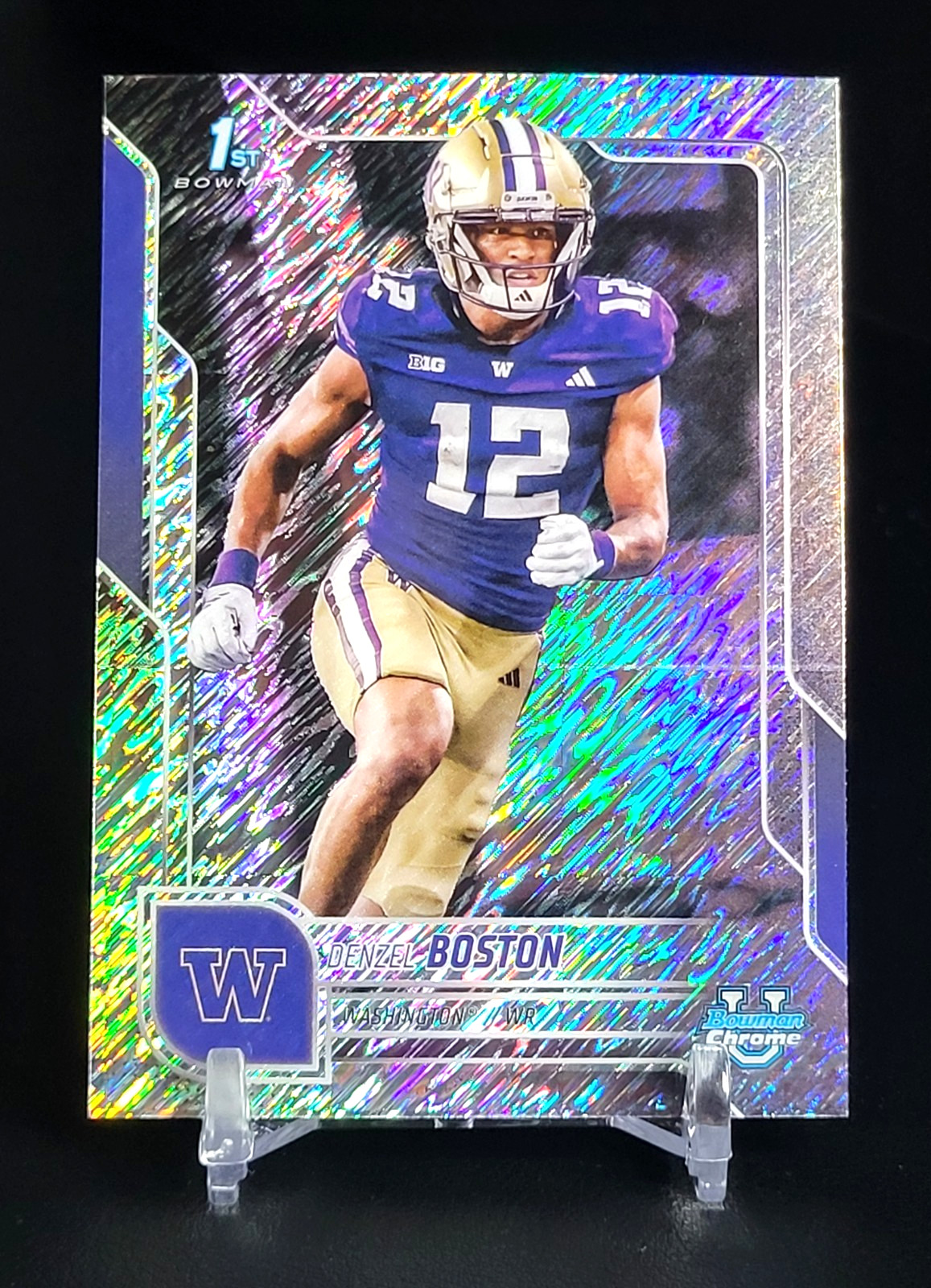 Denzel Boston - 2025 Bowman University Chrome #34 Shimmer Cleveland Browns