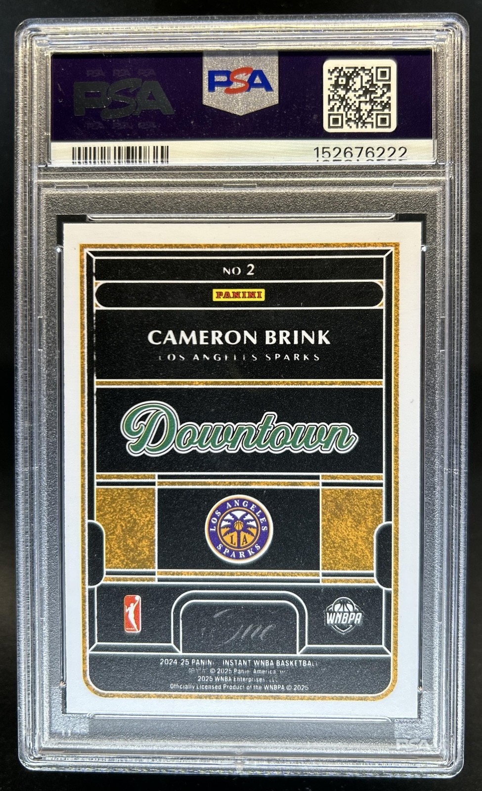 2024 Panini WNBA Rookie Royalty Cameron Brink Downtown RC #2 Sparks PSA 10 view 2