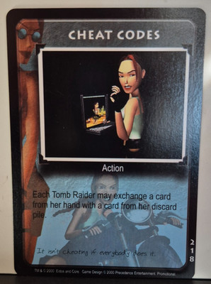 Cheat Codes Promo Card #218 Tomb Raider CCG Precedence Mint