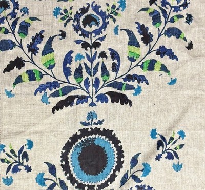 Mulberry Petersham indigo linen India  Remnant New