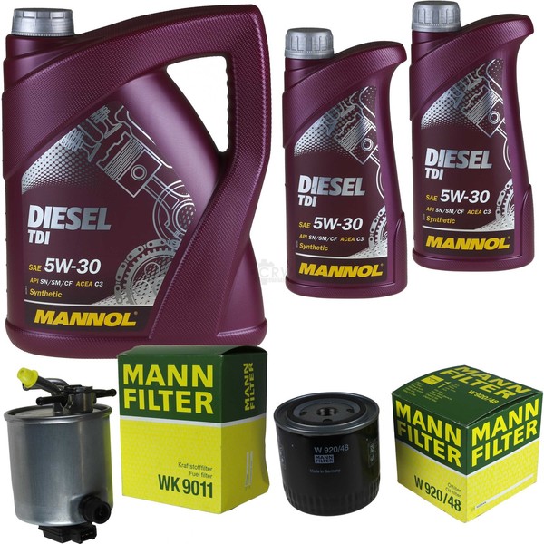Mann Inspektionspaket 7L Mannol Diesel TDI 5W-30 FüR Nissan NP300 Navara-image