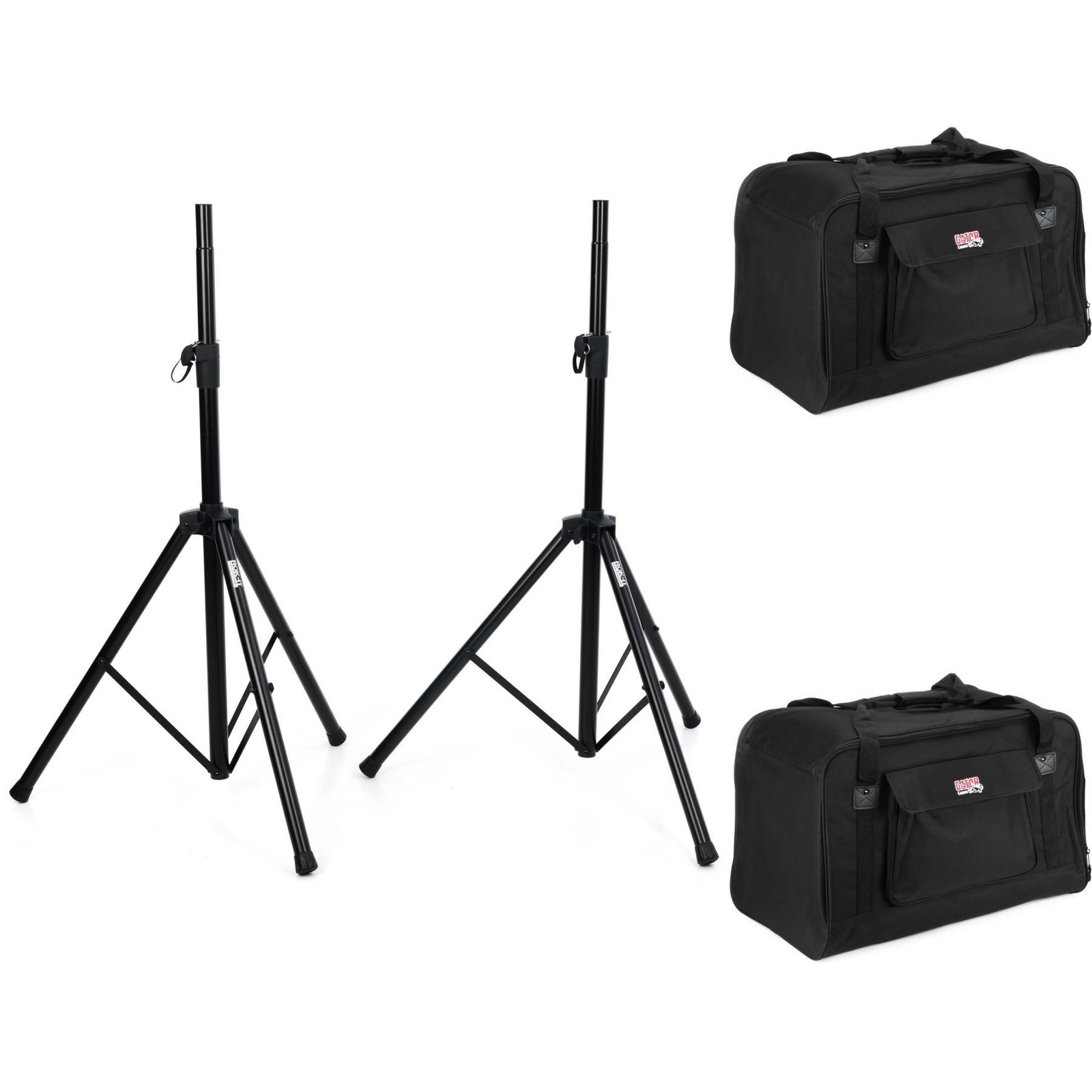 Rok-It RI-SPKRSTDSET Pair of Tripod Base Speaker Stands with 12 Speaker Tote 33690₽