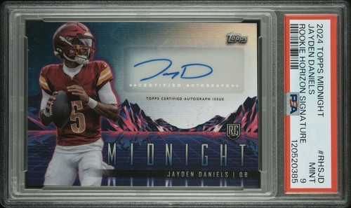 Jayden Daniels 2024 Topps Midnight Rookie Horizon Signatures Auto #RHS-JD PSA 9