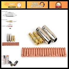 24PCS MIG Welding Nozzles Set - Gold Tip Holder, Contact Tips & Gas Nozzles for
