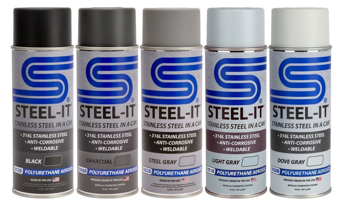 STEEL-IT Stainless Steel Paint Coating Aerosol 12oz (Specify Color  Quantity)