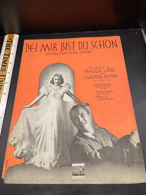 1937 BEI MIR BIST DU SCHON Music PRISCILLA LANE by Secunda Cahn Chaplin F5BC2