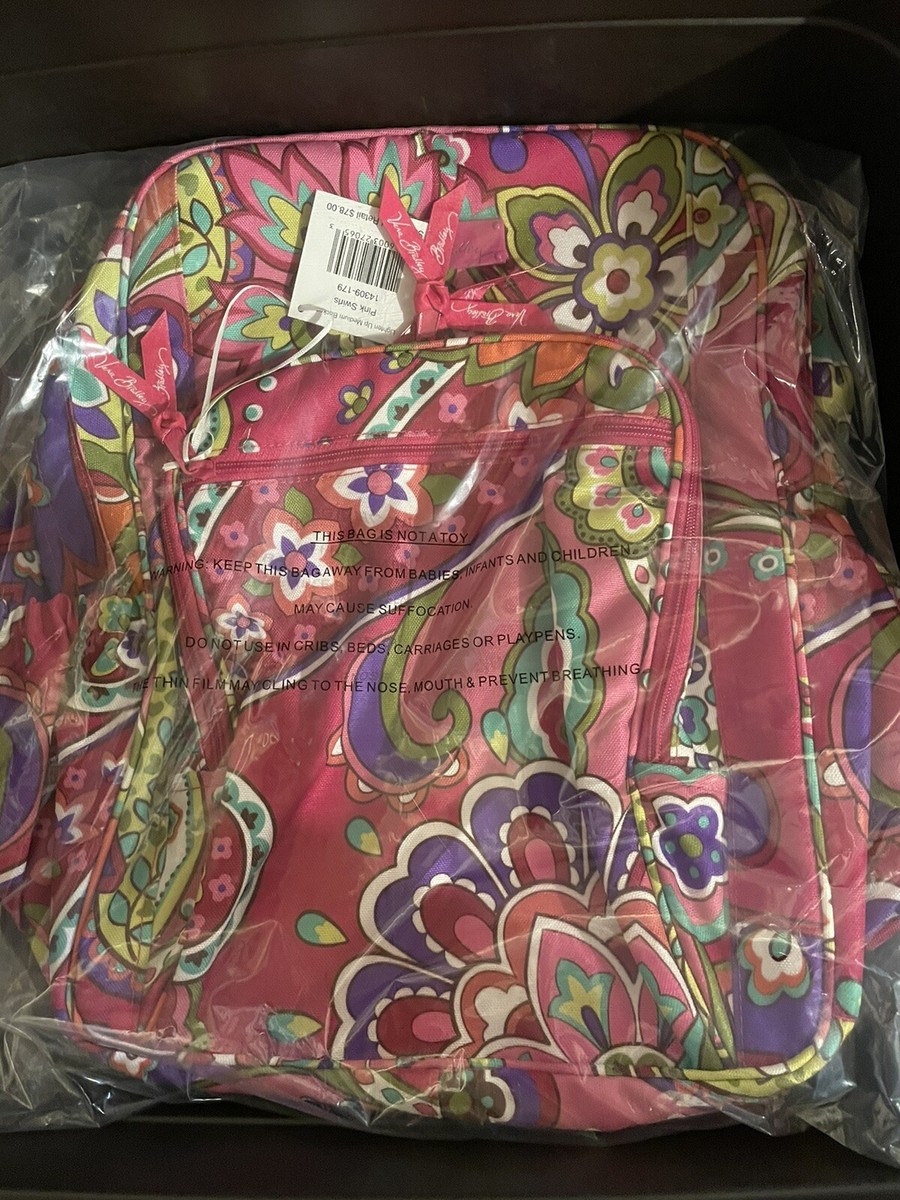 Vera Bradley Lighten Up Backpack Pink Swirls Brand New With Tags Rare