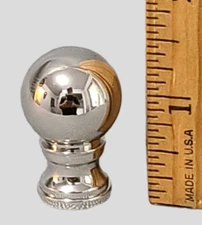 Solid Nickeled Plated Brass Lacquered Polished Cannon Ball Lamp Finial WN-18-2