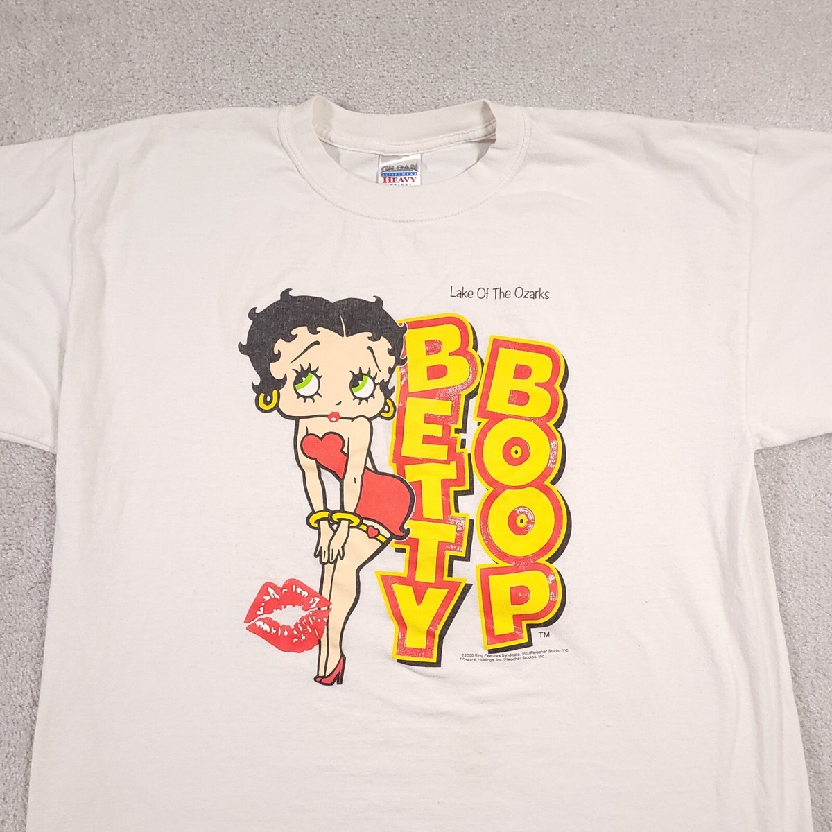 Vintage Betty Boop T-Shirt Mens XL White Y2K 2000 Lake Of The
