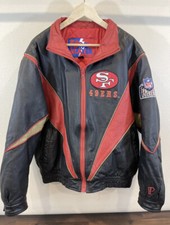 90 s VINTAGE PRO PLAYER SAN FRANCISCO Daniel Young 49ERS LEATHER JACKET Size L